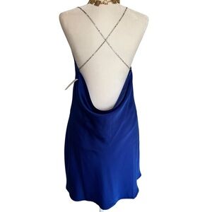 Sexy Backless  Blue Dress - Medium